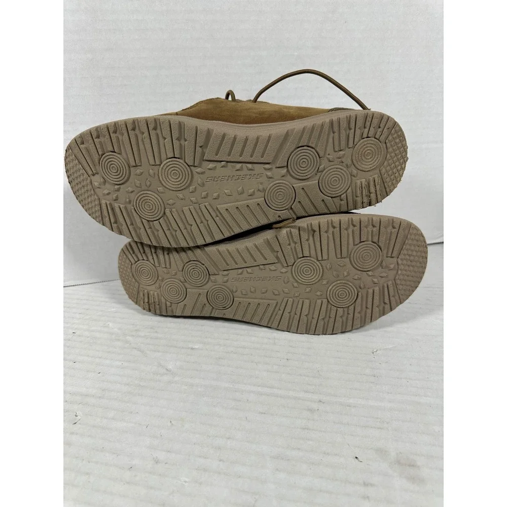 Skechers Mens Relaxed Fit Memory‎ Foam Leather Moc Toe Shoes Brown 210107 Size 8